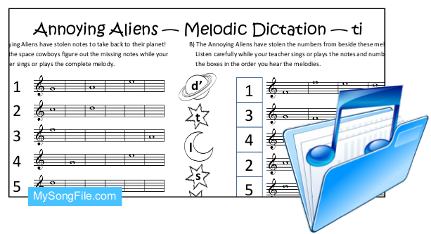 Annoying Aliens ti Staff (Melodic Dictation)