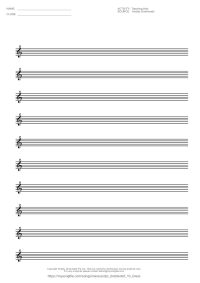 Manuscript (treble Clef 8 Lines With Bar Lines) 